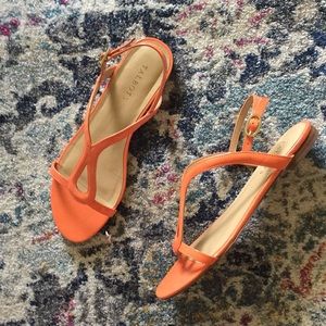 Orange Talbots sandals with straps